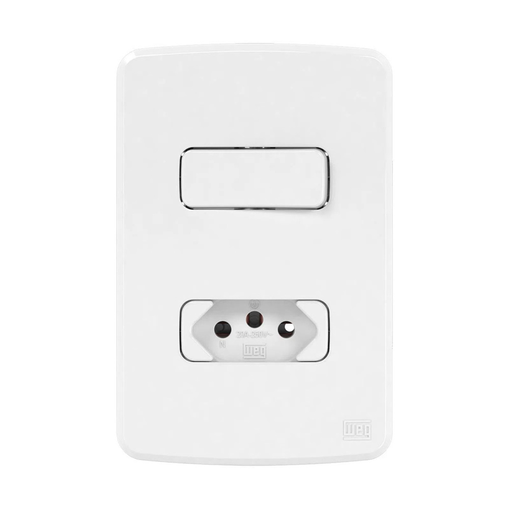 Interruptor c/placa 1tp+tom. 2p+t 20a 250v br. (13272580) Weg Interruptor c/placa 1tp+tom. 2p+t 20a 250v br. (13272580) Weg