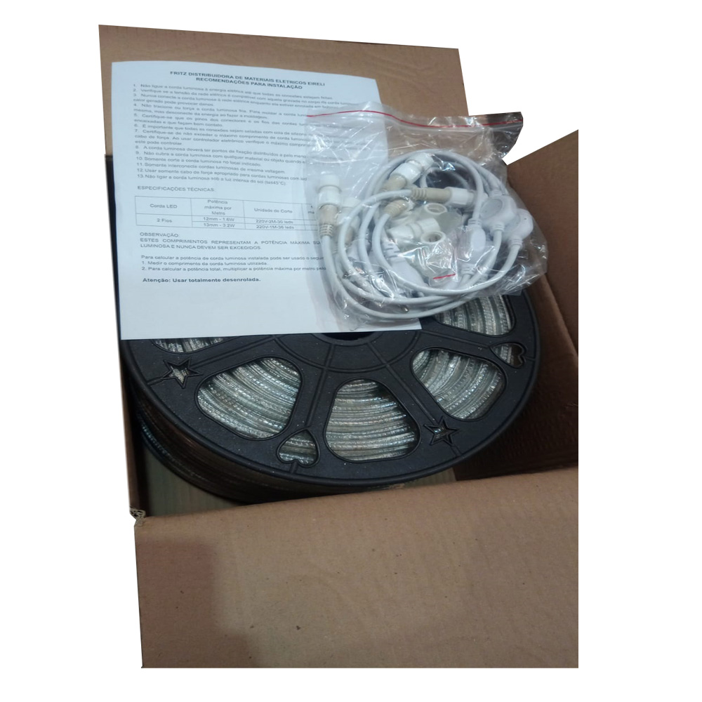 (Natal)mang. luminosa 2f. 12 mm 30led vermelha 220v 100mt (Natal)mang. luminosa 2f. 12 mm 30led vermelha 220v 100mt