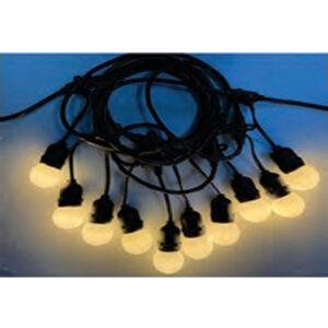 (Natal)cordão c/10 soq e-27 e c/10 lamp bol. led biv. 3000k