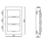 Centro distr.p/36 disj.din sobrepor c/ tampa branca pvc Weg