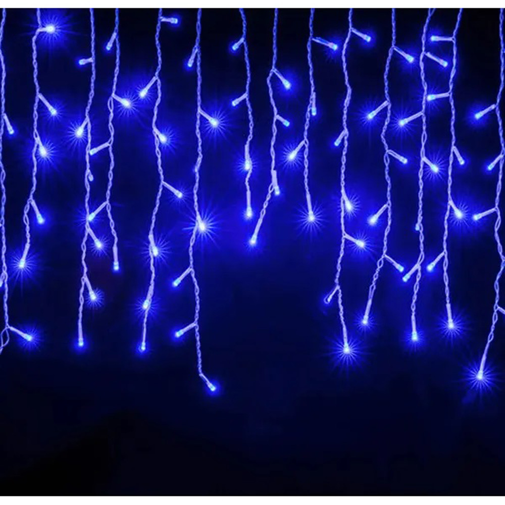 Cascata 200 leds 8f. azul tom. m/f 5,00mt 220v (81804) (Natal) Cascata 200 leds 8f. azul tom. m/f 5,00mt 220v (81804) (Natal)