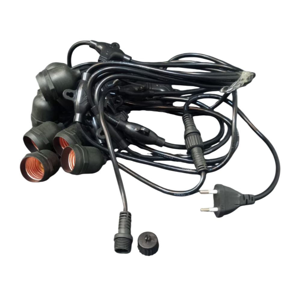 Cipro cabo pp festão p/ tempo c/ 10 soq. e-27 pt 5m (15787) Cipro cabo pp festão p/ tempo c/ 10 soq. e-27 pt 5m (15787)