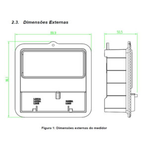 Medidor digital monof. lumem 2 md 10-15/100a 1 el biv. Nansen